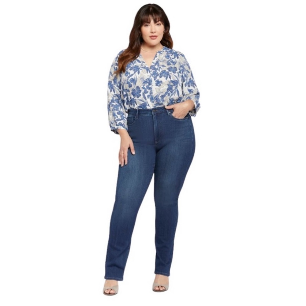 NYDJ NEW Blue Slim Bootcut Jeans in Gratitude Plus Size 28W Stretch